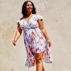 TORRID - Midi Gauze Walk-Through Romper Sun Dress / Skort - SIZE 1